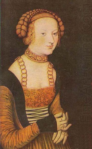 The Princesses Sibylla, Emilia and Sidonia of Saxony (Detail of portrait of Sidonia, Lucas Cranach